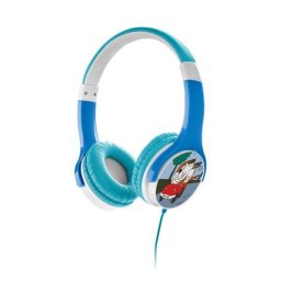 Casti audio pentru baieti MAXISLECHYB, volum limitat 90 dB, 8 autocolante Albastru