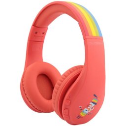 Casti audio fara fir pentru copii Decek, Bluetooth 5.2, volum limitat, Rosu