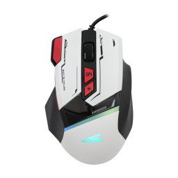 Mouse Gaming cu fir BGM-042 Manta, 12.800 DPI, 1.000Hz, 100IPS, 20G, Chipset INSTANT 825, Switch-uri HUANO, Butoane Programabile, RGB LED, Cablu 1,5m PVC, 81g, Alb