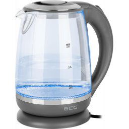 Fierbator Cana electrica fierbator din sticla RK 2020 gri, 2 L, 2200 W, lumina albastra de fundal Argintiu