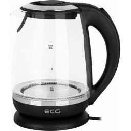 Fierbator Cana electrica fierbator din sticla RK 2080 Glass, 2 L, 2200 W, lumina albastra de fundal Negru