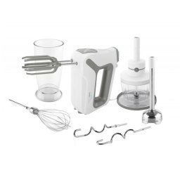 Mixer de mana 5 in 1 Lento 2051 90000, 600 W, 4 viteze, impuls vitezxa maxima, Gri/Alb