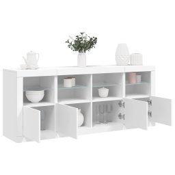 Servanta cu lumini LED, alb, 163x37x67 cm GartenMobel Dekor