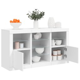 Servanta cu lumini LED, alb, 123x37x67 cm GartenMobel Dekor
