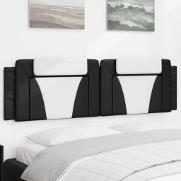 Perna pentru tablie pat, negru si alb, 180cm, piele artificiala GartenMobel Dekor