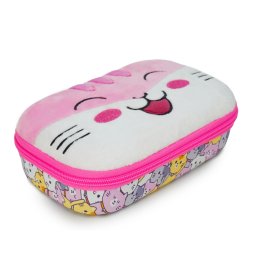 Penar Penar cu fermoar ZIPIT Fur Creature Box cu buzunar interior - Whit-Pink