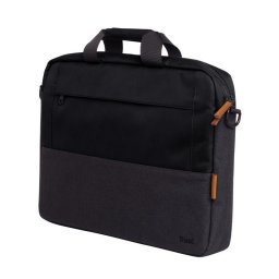 Geanta laptop Trust Lisboa, pentru laptopuri cu diagonala pana in 16 inch, 2 compartimente, material POM, RPET Polyester, RPET, volum 2.1 L, negru