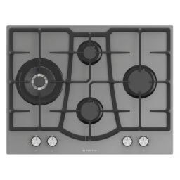 Plita Plita gaz incorporabila Elegance Grey, 70 cm, 4 arzatoare gaz, Wok, Aprindere electrica, Gratare fonta, Valve de siguranta, Sticla gri