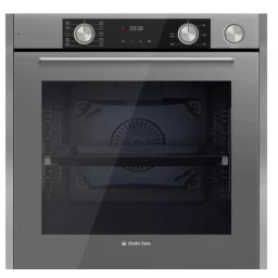 Cuptor Cuptor electric incorporabil Elegance Aqua Cooking Art Grey FE810 10 functii, 81 l, Grill, Rotisor, Ventilator, Autocuratare catalitica, Coacere asistata cu abur, Display Touch Control, Clasa energetica A, Sticla gri / Inox