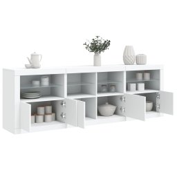 Servanta cu lumini LED, alb, 202x37x67 cm GartenMobel Dekor