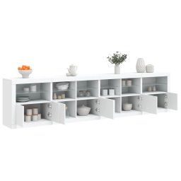 Servanta cu lumini LED, alb, 283x37x67 cm GartenMobel Dekor