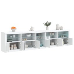 Servanta cu lumini LED, alb, 283x37x67 cm GartenMobel Dekor