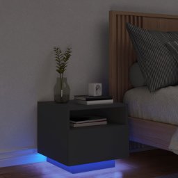 Noptiera cu lumini LED, negru, 40x39x37 cm GartenMobel Dekor