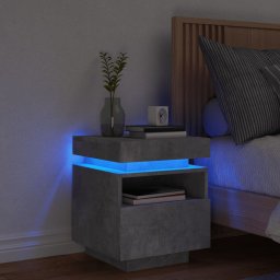 Noptiera cu lumini LED, gri beton, 40x39x48,5 cm GartenMobel Dekor