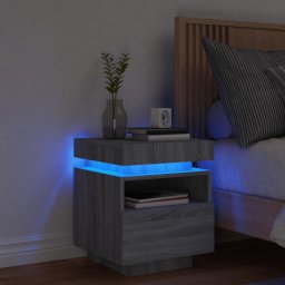 Noptiera cu lumini LED, sonoma gri, 40x39x48,5 cm GartenMobel Dekor