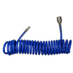 Furtun aer/presiune, 3/8, spiralat, PU, albastru, 8x10 mm, 10m, 24 bar, Strend Pro