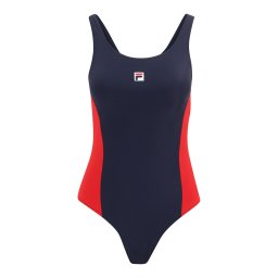 FILA Costum de baie sport 'Saturnia' albastru închis / roși aprins / alb