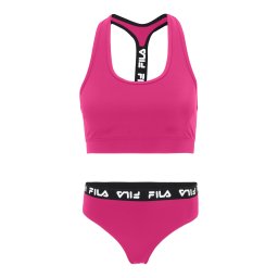 FILA Costum de baie două piese 'SORANO' fucsia / negru / alb