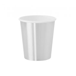 Set 10 pahare din carton natural, 200 ml, culoare argintie