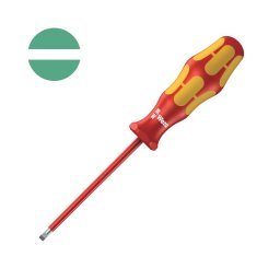 surubelnita dreapta VDE 0,8 4 100 mm WERA 160 i Lasertip cu maner Kraftform antirostogolire pentru borne si tablouri electrice 05006115001