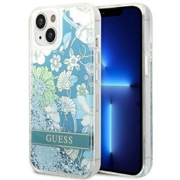 Husa Guess GUHCP14SLFLSN iPhone 14 6.1 "green / green hardcase Flower Liquid Glitter
