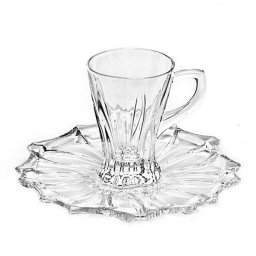Cristal Bohemia - Set cafea ceai 6 cesti cu farfurii Primavera