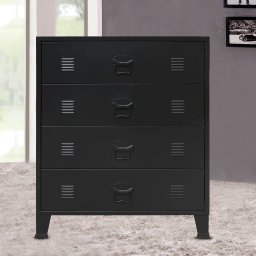 Comoda sertare, metal, stil industrial, 78x40x93 cm, negru GartenMobel Dekor