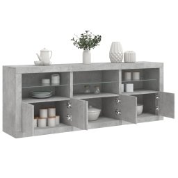 Dulap cu lumini LED, gri beton, 181,5x37x67 cm GartenMobel Dekor
