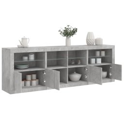 Dulap cu lumini LED, gri beton, 202x37x67 cm GartenMobel Dekor