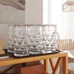 Halbe de bere cu maner din sticla, 6 buc., 1000 ml GartenMobel Dekor