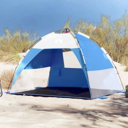 Cort camping 4 persoane albastru azur impermeabil setare rapida GartenMobel Dekor
