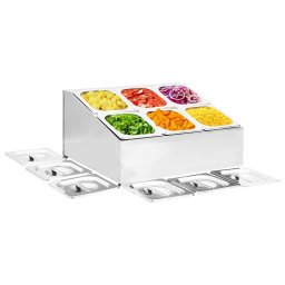 Recipient Gastronorm cu 6 sectiuni GN 1/6 otel inoxidabil GartenMobel Dekor