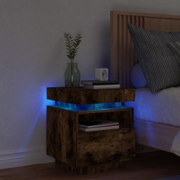 Noptiera cu lumini LED, stejar sonoma, 40x39x48,5 cm GartenMobel Dekor