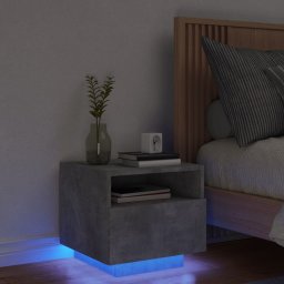 Noptiera cu lumini LED, gri beton, 40x39x37 cm GartenMobel Dekor