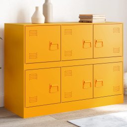 Noptiera, galben mustar, 99x39x73 cm otel GartenMobel Dekor