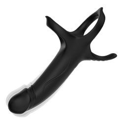Armony Dildo With Ring & Vibrator Black