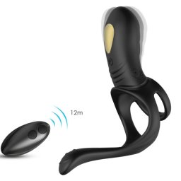 Armony Joy Jumper Ring Vibrator for Couples & Anal Plug Remote Control Black
