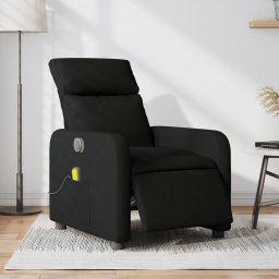 Fotoliu electric de masaj rabatabil, negru, textil GartenMobel Dekor