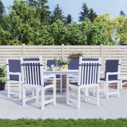 Perne pentru scaune cu spatar jos, 6 buc., bleumarin, textil GartenMobel Dekor