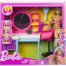Mattel Papusa Barbie HKV00 - Papusa si salon de coafura