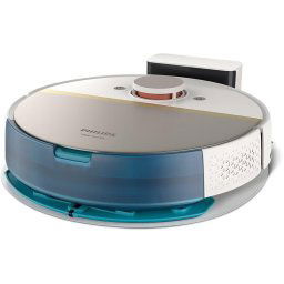 Aspirator Aspirator Robot PHILIPS Seria 7000 Aqua HomeRun XU7000/02, 0.3l, 14.4V, Autonomie Maxima 180 minute, Wi-Fi, Functie Mop, Alb-Auriu