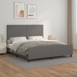 Cadru de pat cu tablie, gri, 180x200 cm, piele ecologica GartenMobel Dekor