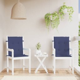 Perne pentru scaune cu spatar jos, 2 buc., bleumarin, textil GartenMobel Dekor