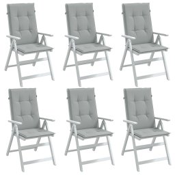 Perne scaun cu spatar înalt 6 buc. melanj gri 120x50x4cm textil GartenMobel Dekor