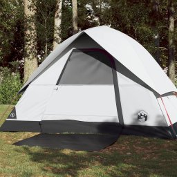 Cort camping cupola 3 persoane alb, tesatura opaca, impermeabil GartenMobel Dekor