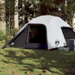 Cort camping cupola 4 persoane alb, tesatura opaca, impermeabil GartenMobel Dekor
