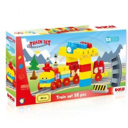 Set de constructii cu trenulet - 58 piese