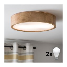 Plafonieră LED Brilagi CARVALHO 2xE27/60W/230V stejar d. 37,5 cm