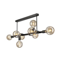 Lustră pe tijă ASTRID 8xE27/60W/230V negru