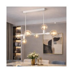 Lustră pe tijă ASTRID 6xE27/60W/230V alb